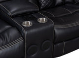Alexa2023 Black Reclining Sectional - Ella Furniture