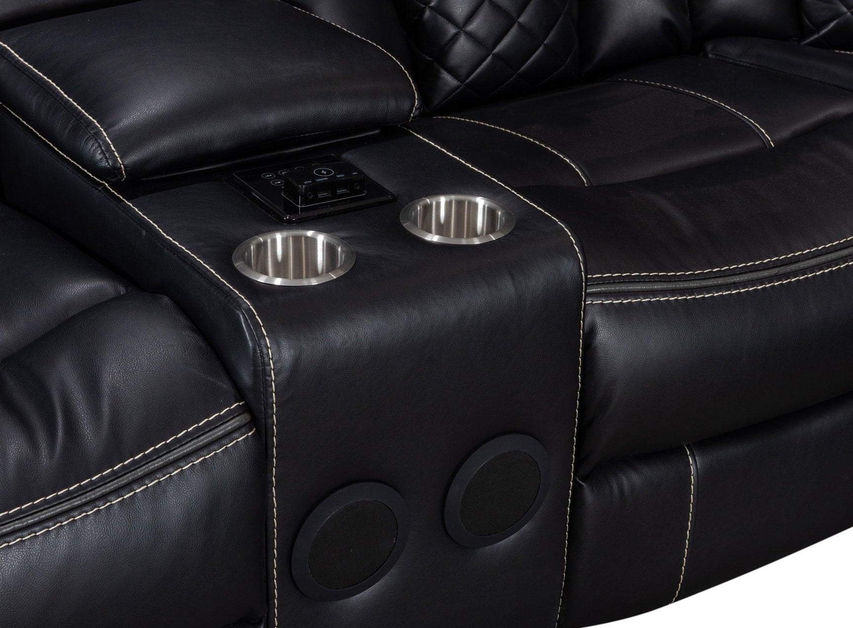 Alexa2023 Black Reclining Sectional - Ella Furniture