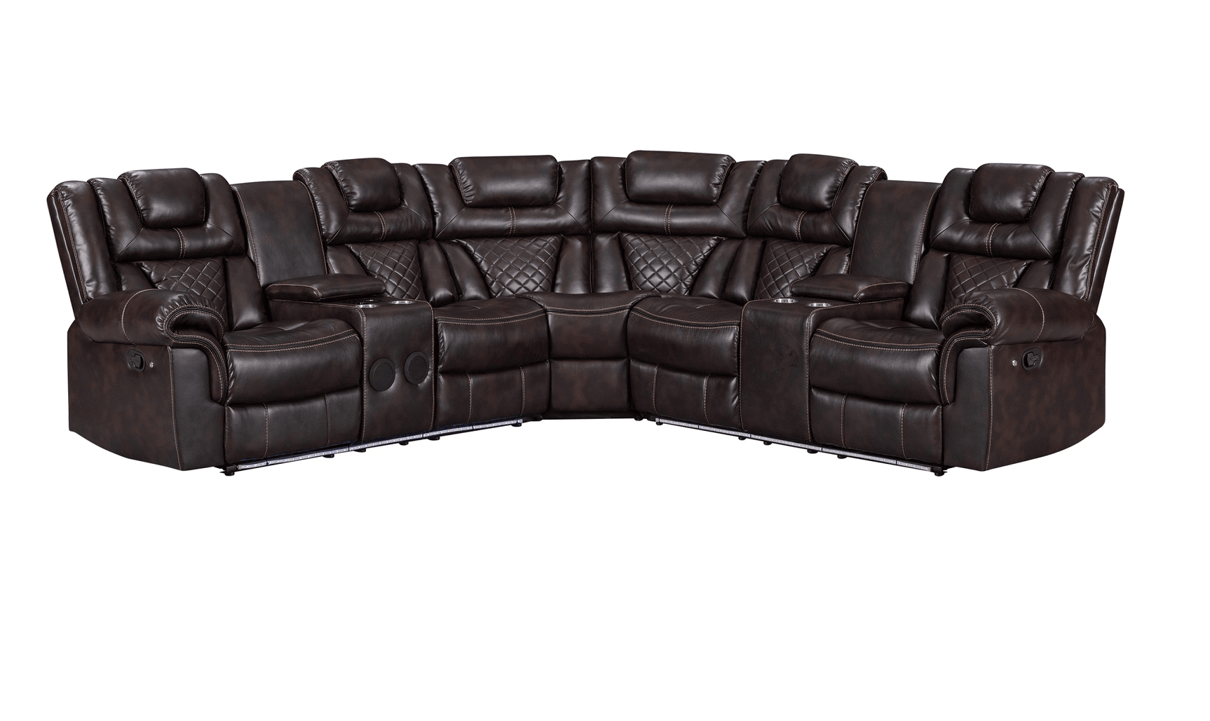 Alexa2023 Brown Reclining Sectional - Ella Furniture