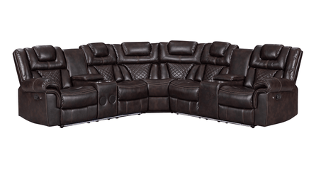Alexa2023 Brown Reclining Sectional - Ella Furniture