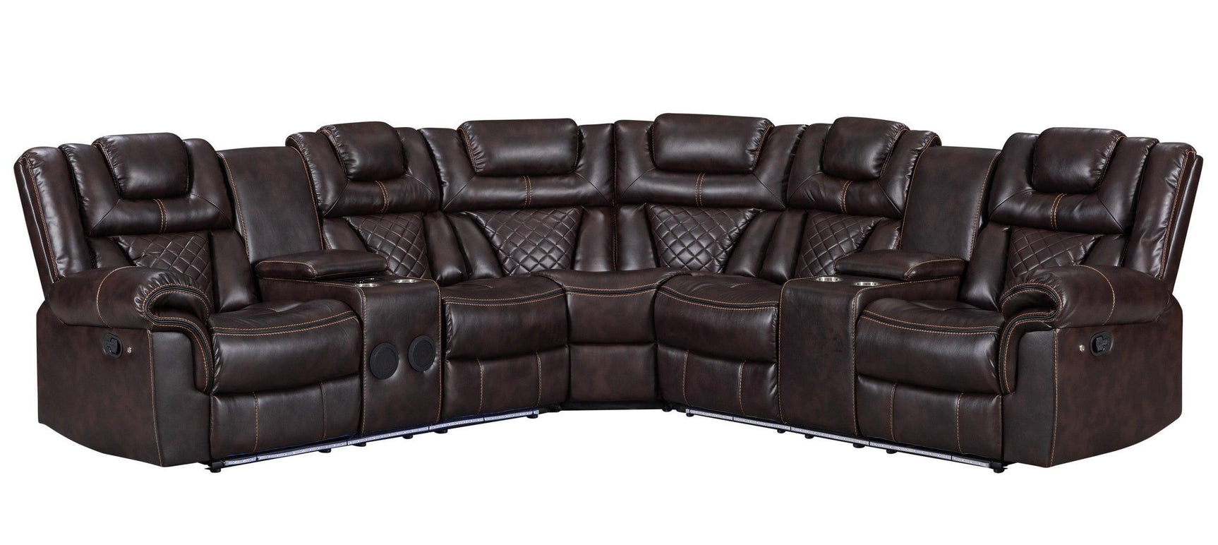 Alexa2023 Brown Reclining Sectional - Ella Furniture