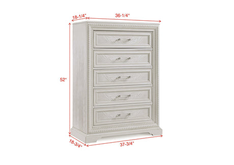 Alexandria Cream Modern Contemporary Solid Wood Bedroom Set - Ella Furniture