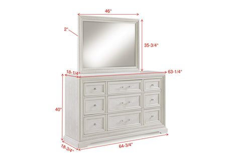 Alexandria Cream Modern Contemporary Solid Wood Bedroom Set - Ella Furniture