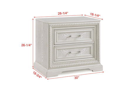 Alexandria Cream Modern Contemporary Solid Wood Bedroom Set - Ella Furniture