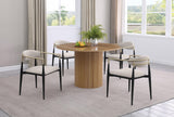 ALEXIS Alexis Fabric Upholstered Dining Arm Chair Beige (Set of 2) 182692 - Ella Furniture