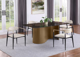 ALEXIS Alexis Fabric Upholstered Dining Arm Chair Beige (Set of 2) 182692 - Ella Furniture