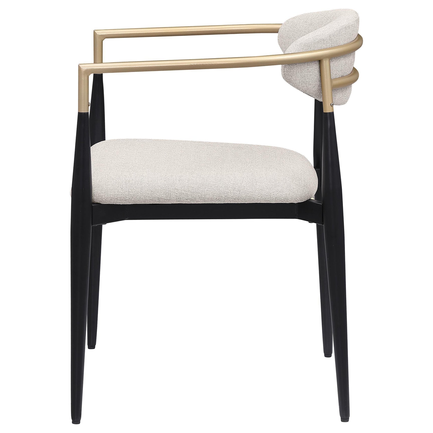 ALEXIS Alexis Fabric Upholstered Dining Arm Chair Beige (Set of 2) 182692 - Ella Furniture