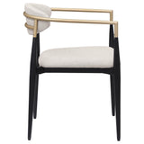 ALEXIS Alexis Fabric Upholstered Dining Arm Chair Beige (Set of 2) 182692 - Ella Furniture