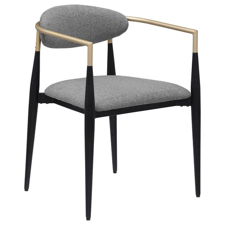 ALEXIS Alexis Fabric Upholstered Dining Arm Chair Grey (Set of 2) 182682 - Ella Furniture
