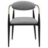 ALEXIS Alexis Fabric Upholstered Dining Arm Chair Grey (Set of 2) 182682 - Ella Furniture