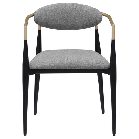 ALEXIS Alexis Fabric Upholstered Dining Arm Chair Grey (Set of 2) 182682 - Ella Furniture