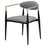ALEXIS Alexis Fabric Upholstered Dining Arm Chair Grey (Set of 2) 182682 - Ella Furniture
