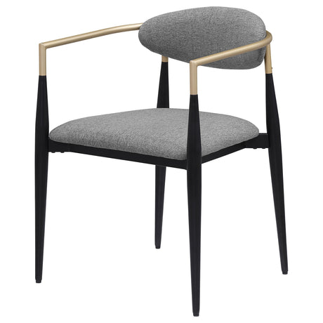 ALEXIS Alexis Fabric Upholstered Dining Arm Chair Grey (Set of 2) 182682 - Ella Furniture
