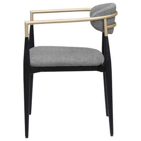 ALEXIS Alexis Fabric Upholstered Dining Arm Chair Grey (Set of 2) 182682 - Ella Furniture