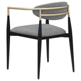 ALEXIS Alexis Fabric Upholstered Dining Arm Chair Grey (Set of 2) 182682 - Ella Furniture
