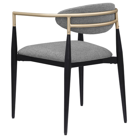 ALEXIS Alexis Fabric Upholstered Dining Arm Chair Grey (Set of 2) 182682 - Ella Furniture