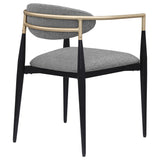 ALEXIS Alexis Fabric Upholstered Dining Arm Chair Grey (Set of 2) 182682 - Ella Furniture