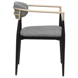 ALEXIS Alexis Fabric Upholstered Dining Arm Chair Grey (Set of 2) 182682 - Ella Furniture
