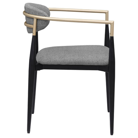 ALEXIS Alexis Fabric Upholstered Dining Arm Chair Grey (Set of 2) 182682 - Ella Furniture