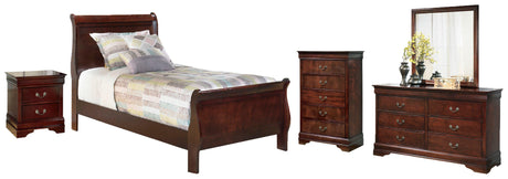 Alisdair Dark Brown Sleigh Bedroom Set - Ella Furniture