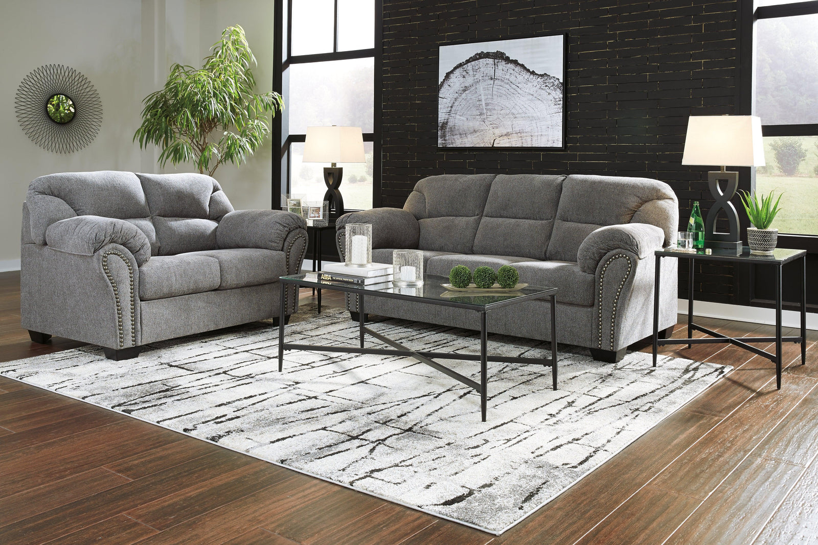 Allmaxx Pewter Sofa And Loveseat - Ella Furniture