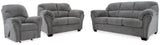 Allmaxx Pewter Sofa, Loveseat And Recliner - Ella Furniture