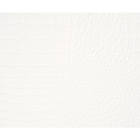Allura White Faux Alligator Contemporary Wood Faux Leather Upholstered Tufted Queen LED Panel Bed - Ella Furniture