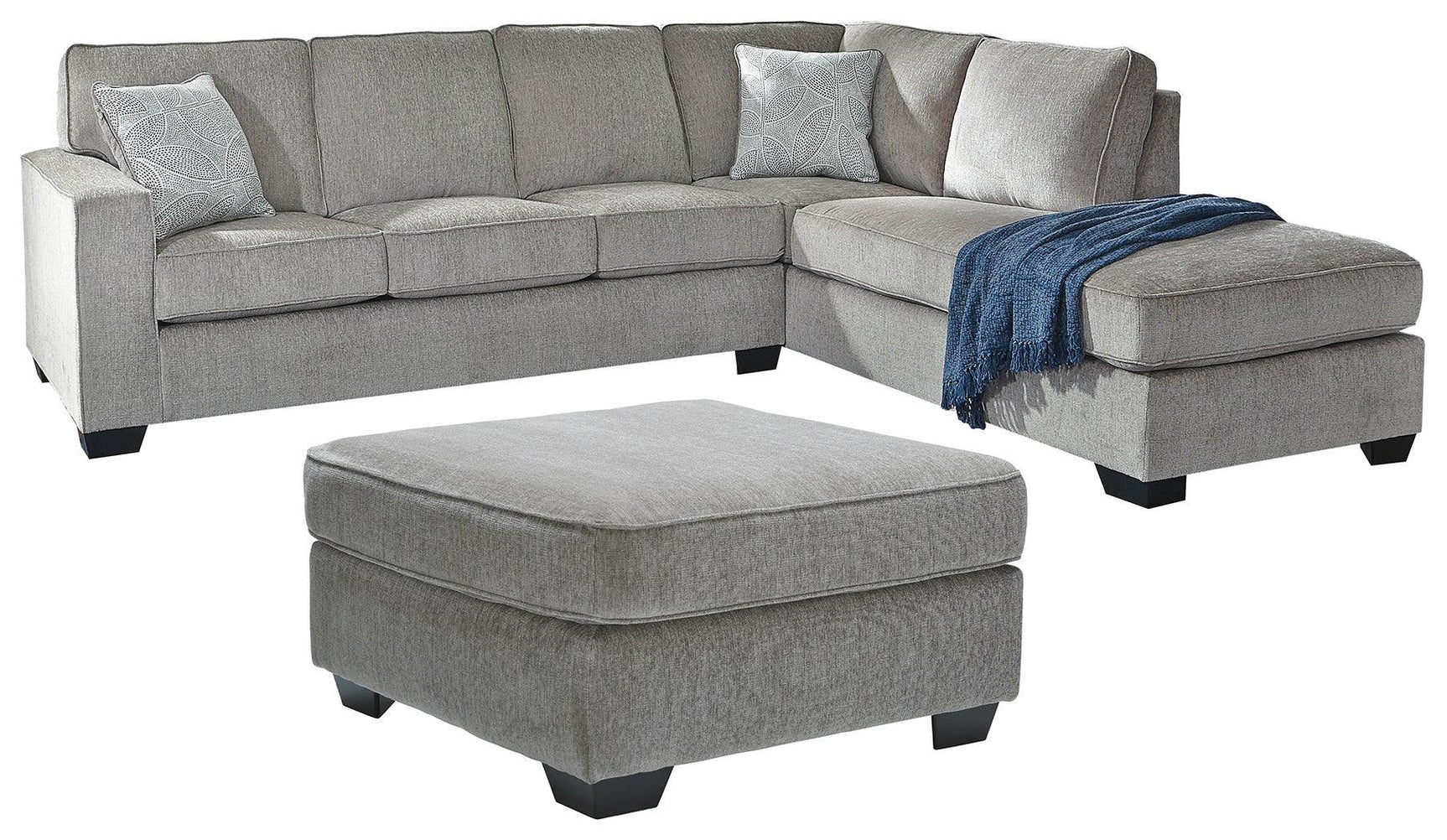Altari Alloy 2-Piece Sectional With Ottoman - Ella Furniture