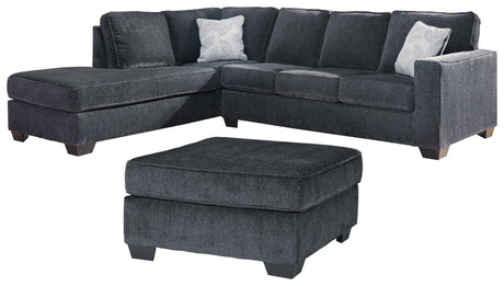 Altari Slate 2-Piece Sectional With Ottoman - Ella Furniture