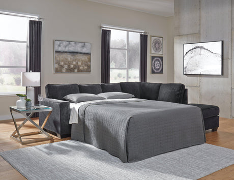 Altari Slate 2-Piece Sleeper Sectional With Ottoman - Ella Furniture