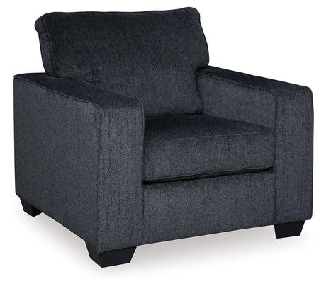Altari Slate Chair And Ottoman - Ella Furniture