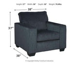 Altari Slate Chair And Ottoman - Ella Furniture
