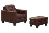 Altonbury Walnut Chair And Ottoman - Ella Furniture