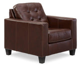 Altonbury Walnut Chair And Ottoman - Ella Furniture