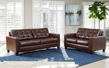 Altonbury Walnut Sofa And Loveseat - Ella Furniture