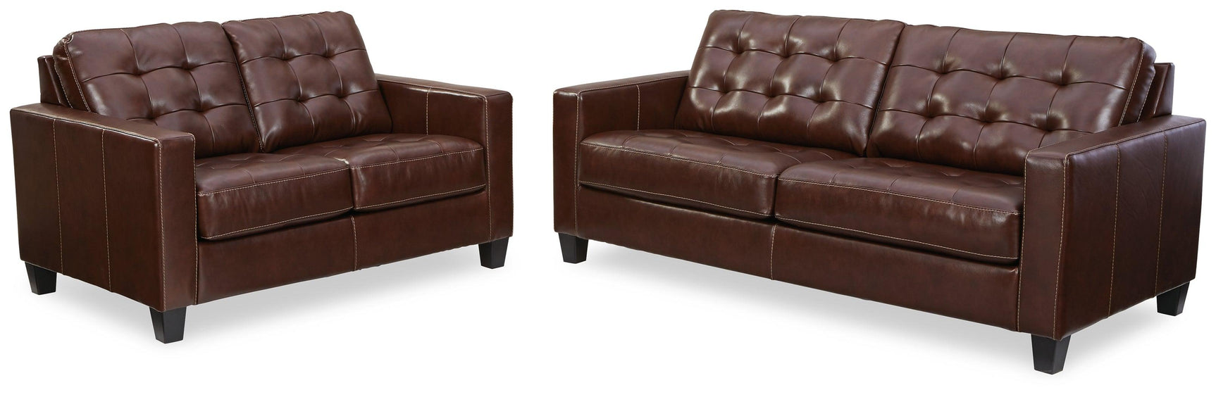 Altonbury Walnut Sofa And Loveseat - Ella Furniture