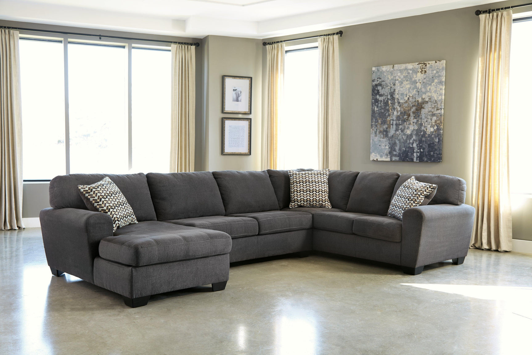 Ambee Slate 3-Piece Sectional With Ottoman PKG010934 - 28620S1 | 2862008 - Ella Furniture