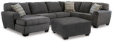 Ambee Slate 3-Piece Sectional With Ottoman PKG010934 - 28620S1 | 2862008 - Ella Furniture