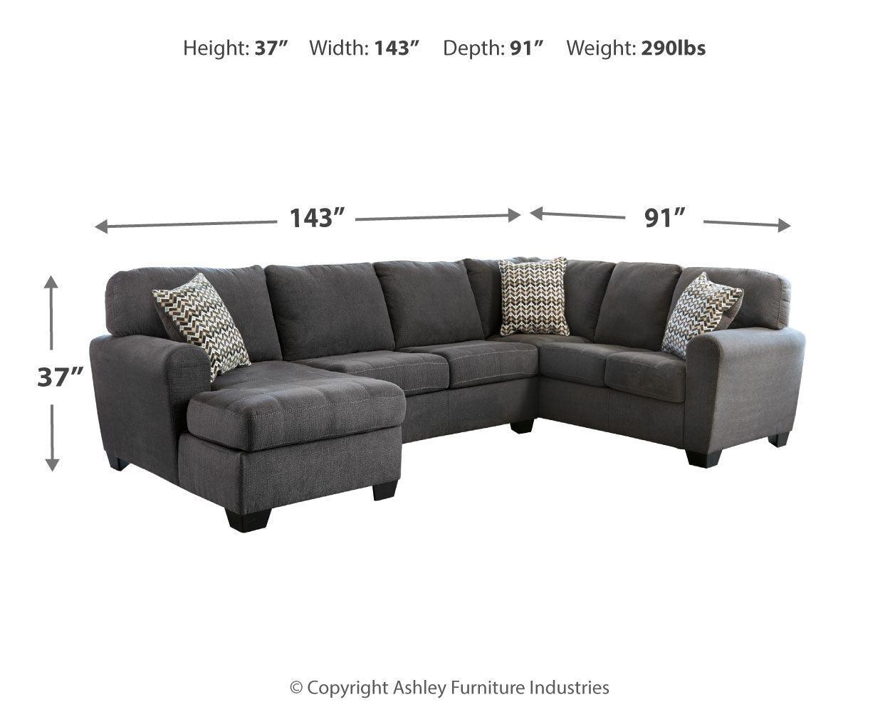 Ambee Slate 3-Piece Sectional With Ottoman PKG010934 - 28620S1 | 2862008 - Ella Furniture