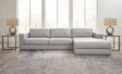 Amiata Glacier 2-Piece Sectional With Ottoman - Ella Furniture