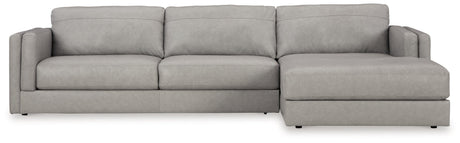 Amiata Glacier 2-Piece Sectional With Ottoman - Ella Furniture