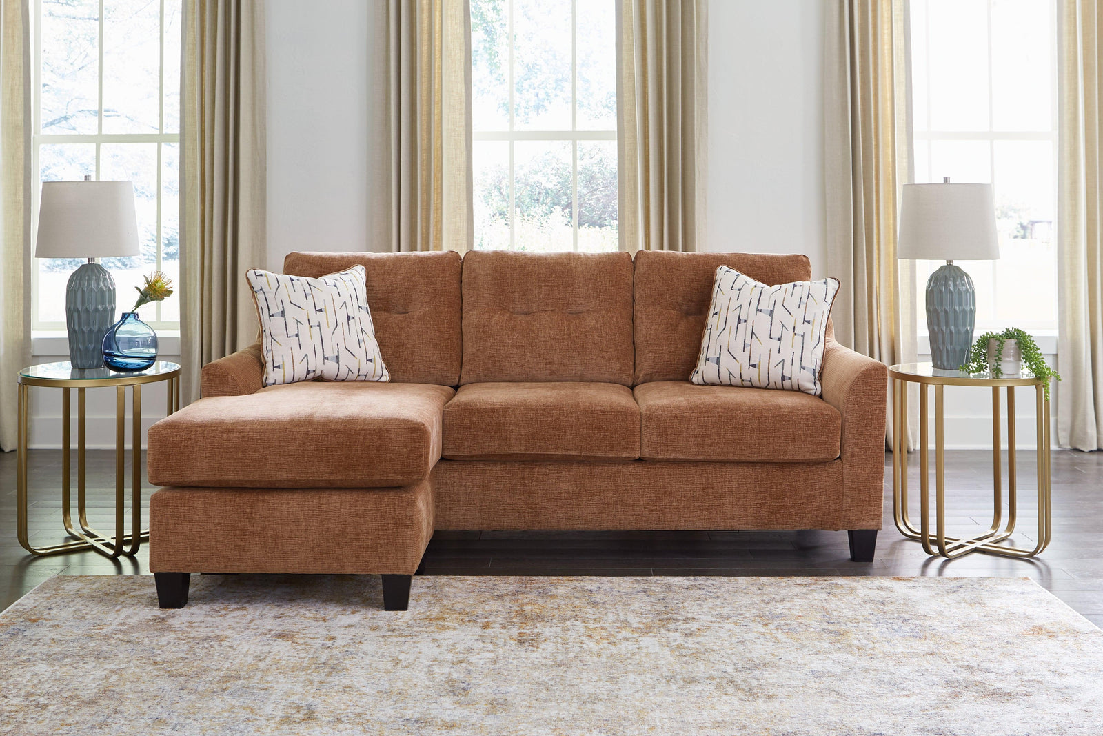 Amity Bay Clay Chenille Sofa Chaise - Ella Furniture