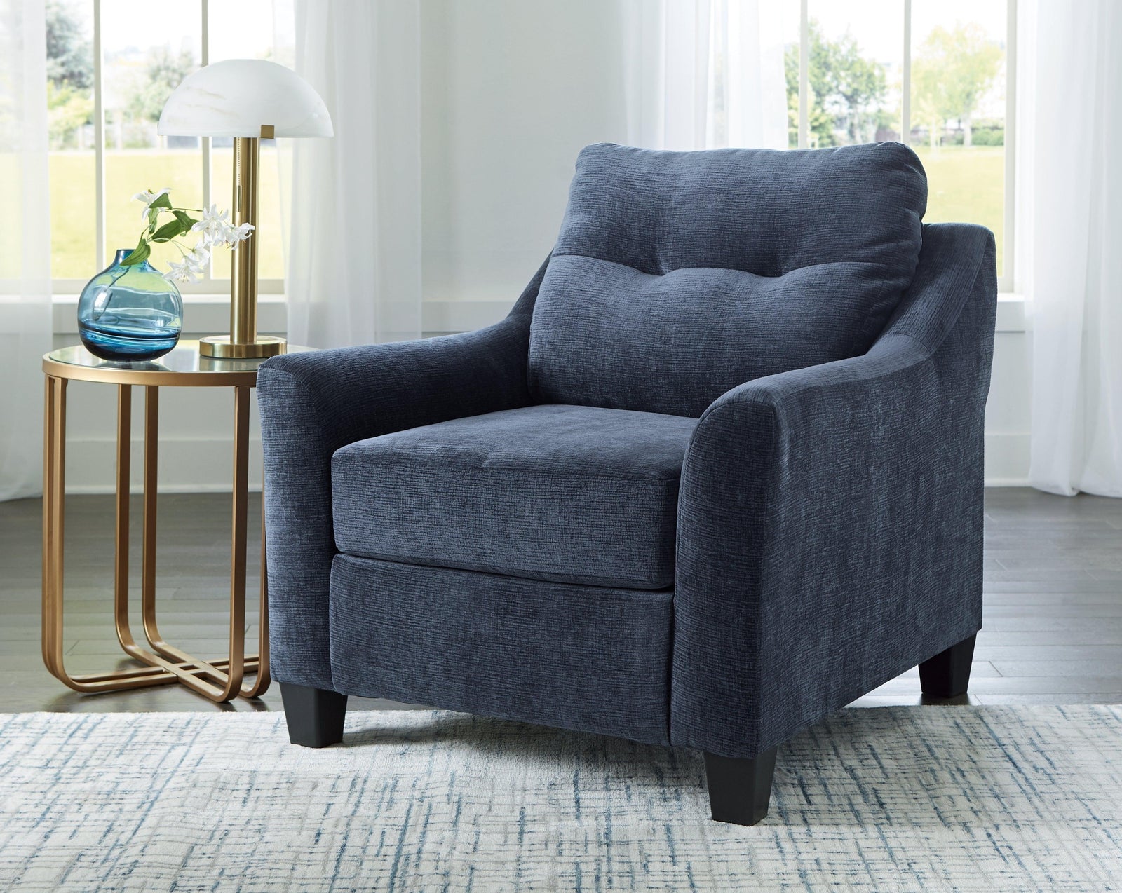 Amity Bay Ink Chenille Chair - Ella Furniture