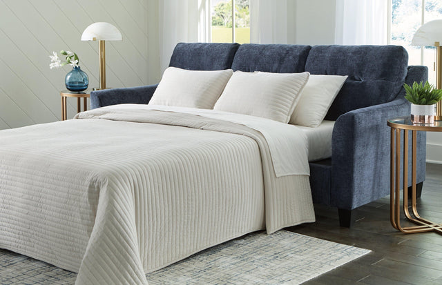 Amity Bay Ink Chenille Queen Sofa Chaise Sleeper - Ella Furniture