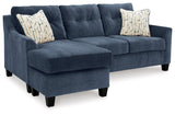 Amity Bay Ink Chenille Queen Sofa Chaise Sleeper - Ella Furniture