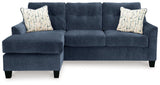 Amity Bay Ink Chenille Queen Sofa Chaise Sleeper - Ella Furniture