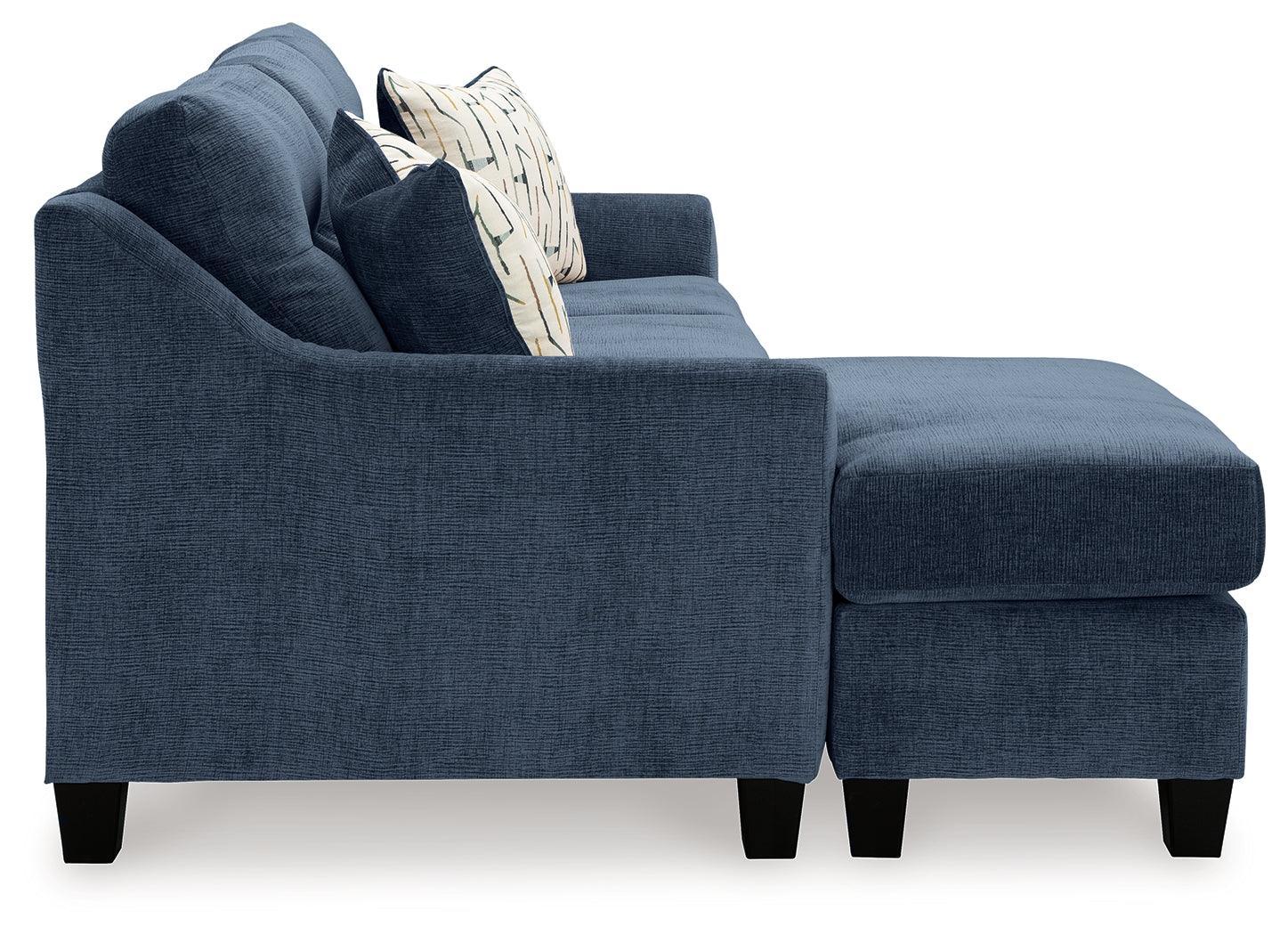 Amity Bay Ink Chenille Queen Sofa Chaise Sleeper - Ella Furniture