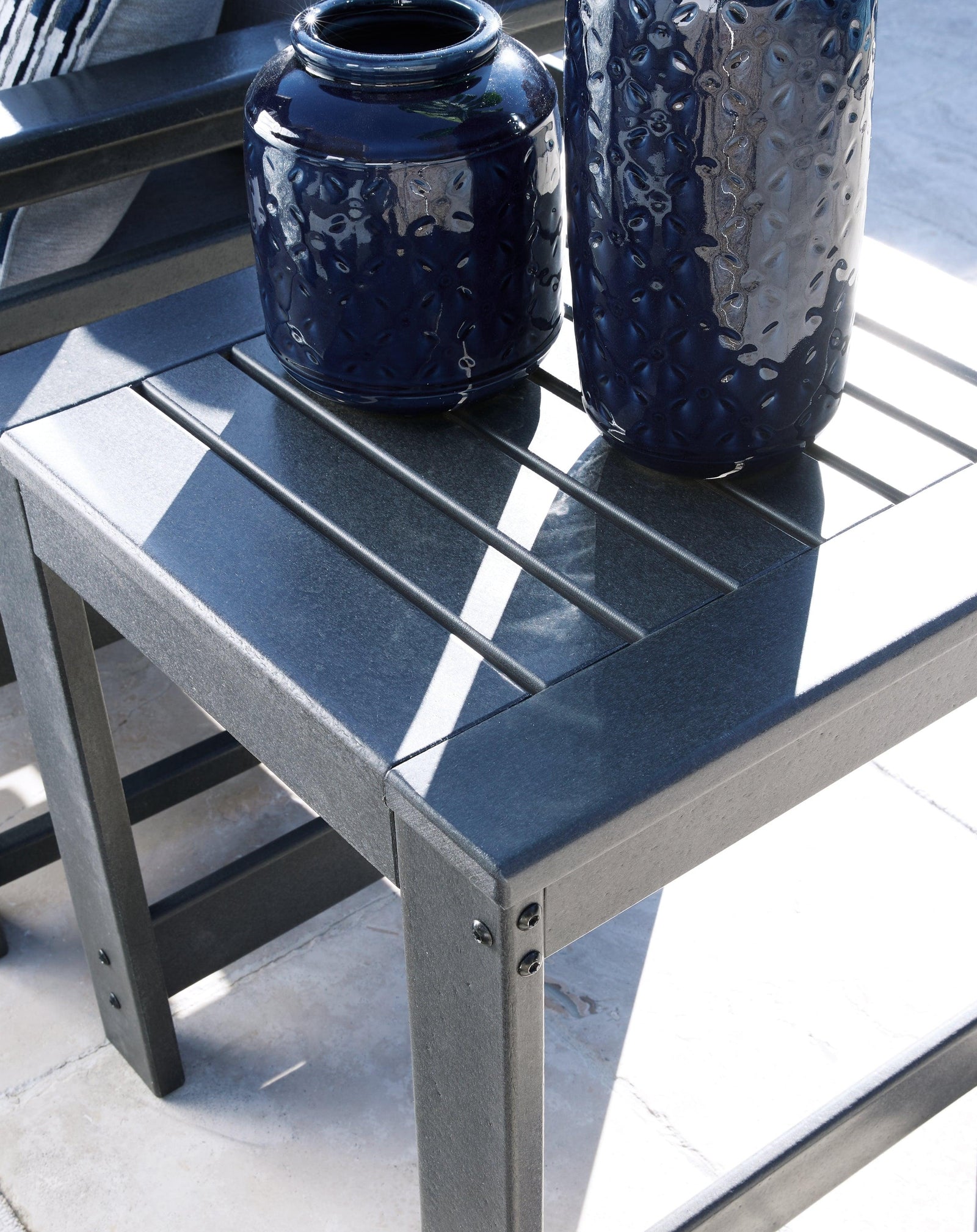 Amora Charcoal Gray Outdoor Coffee Table With 2 End Tables - Ella Furniture