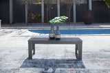 Amora Charcoal Gray Outdoor Loveseat With Coffee Table - Ella Furniture