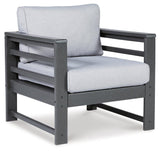 Amora Charcoal Gray Outdoor Sofa And 2 Chairs With Coffee Table - Ella Furniture